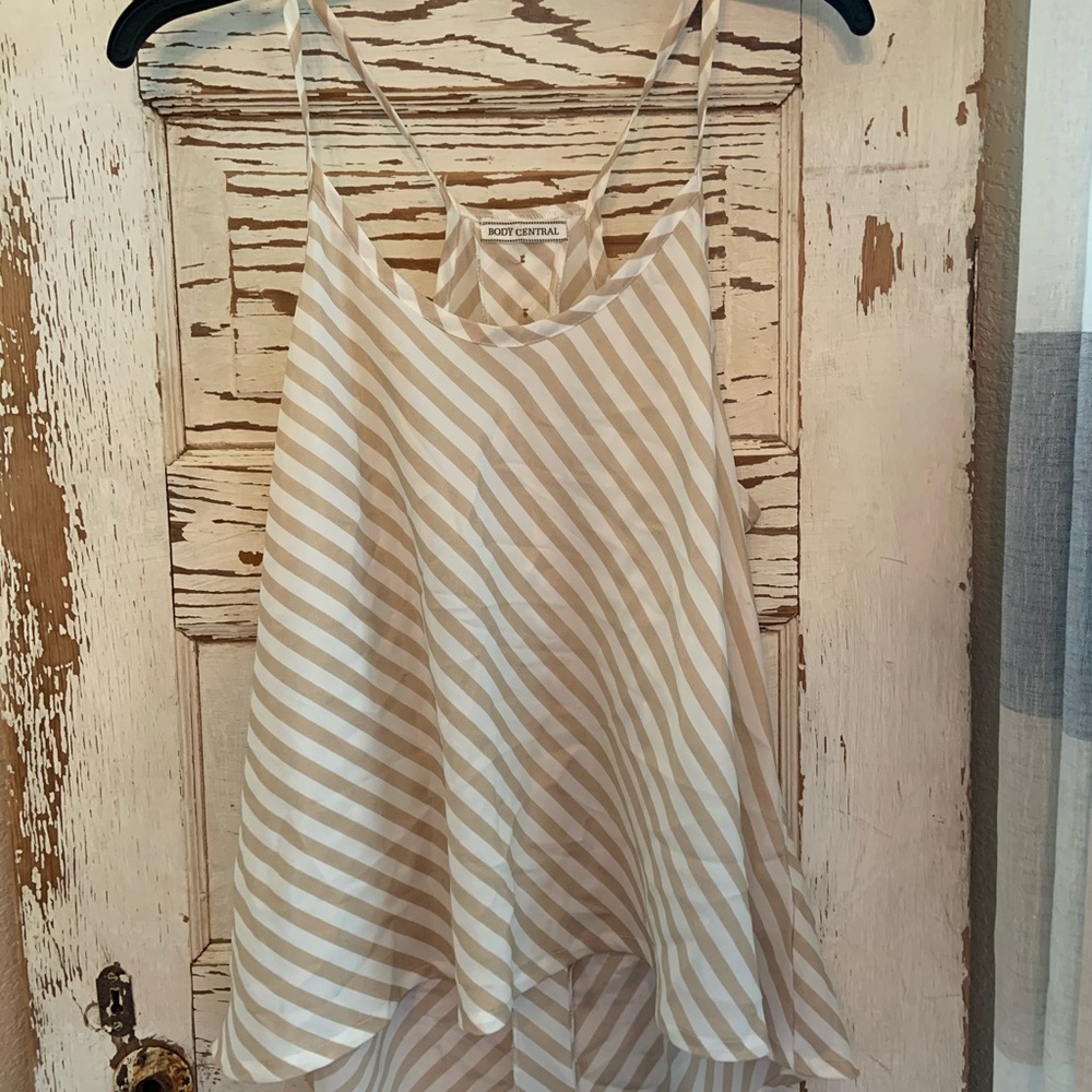 Hi-lo striped tank top